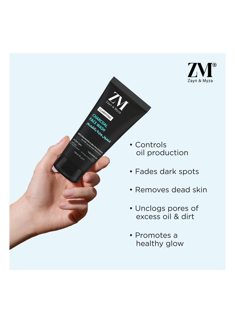 ZM Zayn & Myza - Zayn & Myza, Active Charcoal Face wash, Anti pollution & Deep Cleasneing help remove dirt & purify the skin, leaving refreshed -150 ml - Image 1