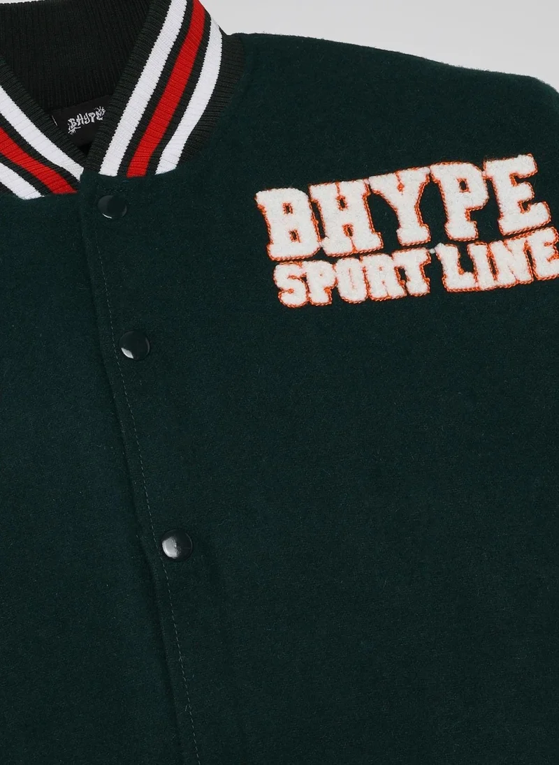 BHYPE SOCIETY  BHype Society - Varsity Jacket Collection Green/White  | Best Price UAE
