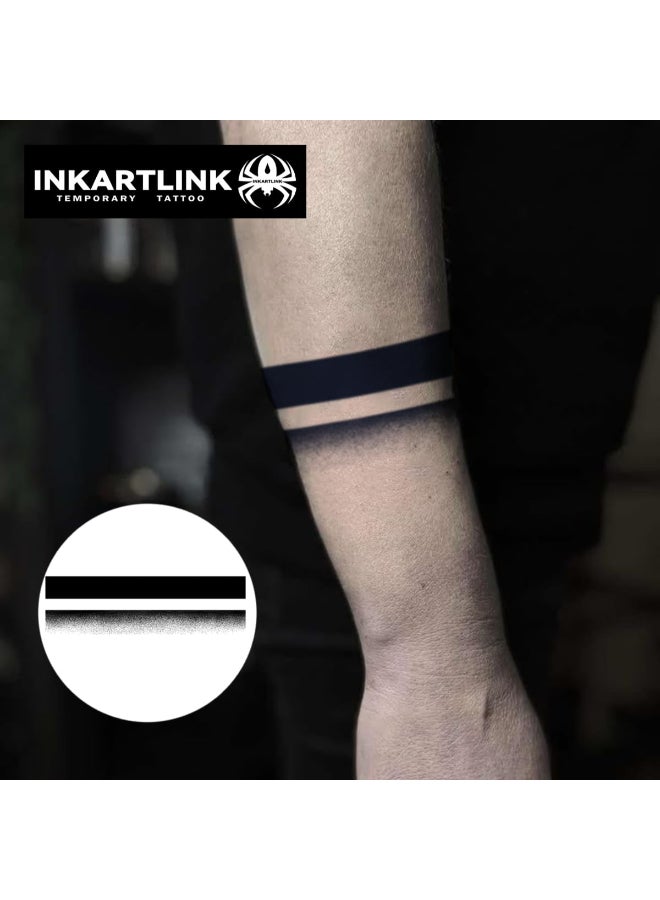 INKARTLINK Tattoo Tech 2 Sheets Large Semi Permanent Tattoo Adult Art Design Temporary Tattoos Lasts 12 Weeks Waterproof Realistic Look No Adhesive No Reflection Nameless Armlet Design - Image 4