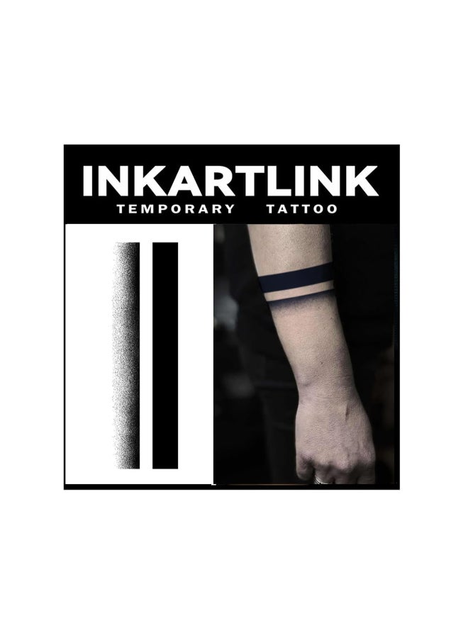 INKARTLINK Tattoo Tech 2 Sheets Large Semi Permanent Tattoo Adult Art Design Temporary Tattoos Lasts 12 Weeks Waterproof Realistic Look No Adhesive No Reflection Nameless Armlet Design - Image 2