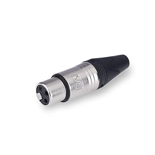 MX 3 Pin Mic Ext. Female Connector Mc3Fxx Made of Pure Copper Nickel Plated XLR Pin for High Conductivity and Ultra-Low Noise (Metal End) Pack of 10 - Image 2