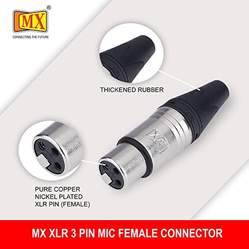 MX 3 Pin Mic Ext. Female Connector Mc3Fxx Made of Pure Copper Nickel Plated XLR Pin for High Conductivity and Ultra-Low Noise (Metal End) Pack of 10 - Image 4