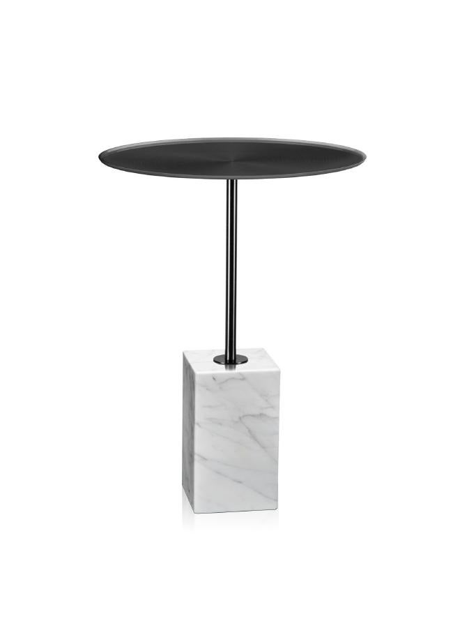 لوفت أفيلا، طاولة جانبية، D45XH61CMS، سطح أسود من التيتانيوم مع قاعدة كارارا، غرفة نوم، غرفة معيشة-LC-083-1C/BLK - Image 2