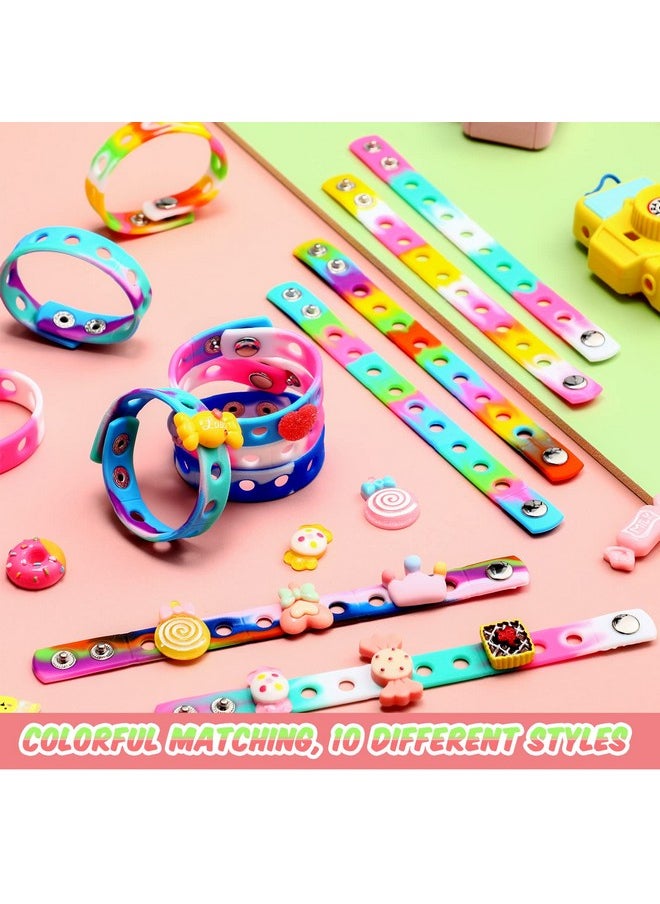 Batiyeer - Silicone Charm Bracelet Silicone Wristbands Adjustable Colorful Rubber Bracelet 7.08 Inch Wristbands Bracelets With Holes For Party Graduation Birthday Gift(100 Pcs) - Image 1