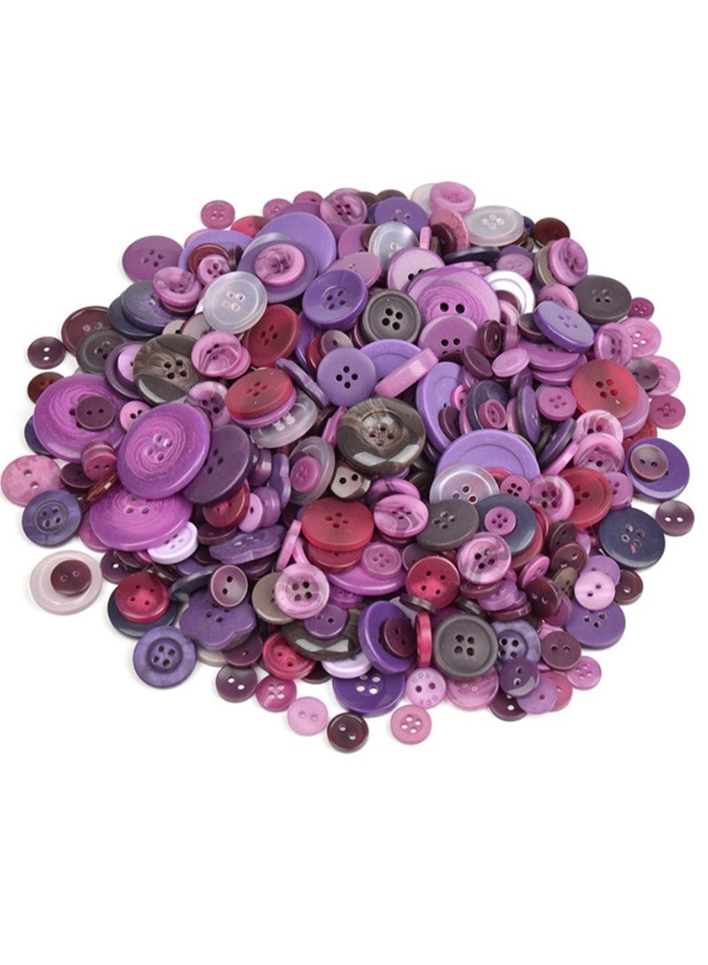 OASIS-TH 500 -600 PCS DIY Botton Resin Button Round Craft for Sewing DIY Crafts Children's Manual Button Painting, DIY Handmade Ornament Assorted Color Assorted Size - Image 2