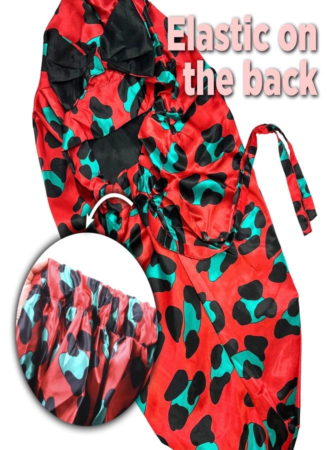 DONNA Braid Bonnet 1pc Satin Bonnet Hair Bonnet Removable & Reversible Bow Tie for Women with Long Braids, Shower Cap for Women, Dreadlock, Long Twist, Long Ponytails with LEOPARD Pattern - Image 4