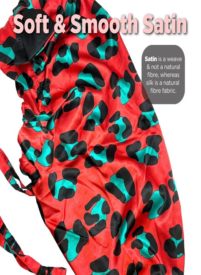 DONNA Braid Bonnet 1pc Satin Bonnet Hair Bonnet Removable & Reversible Bow Tie for Women with Long Braids, Shower Cap for Women, Dreadlock, Long Twist, Long Ponytails with LEOPARD Pattern - Image 5