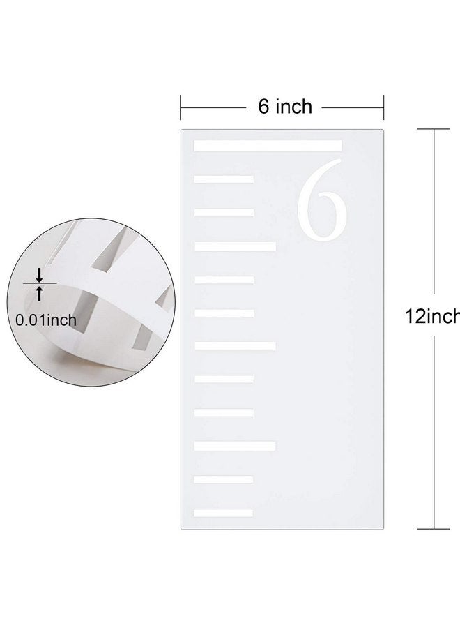 تاتو قالب مخطط نمو بطول 7 أقدام، قالب مسطرة قابلة لإعادة الاستخدام لقياس طول الأطفال على الخشب، ديكور حائط لقياس طول الأطفال، ديكور ريفي للمزرعة، 7 قطع - Image 2