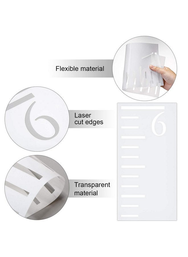 تاتو قالب مخطط نمو بطول 7 أقدام، قالب مسطرة قابلة لإعادة الاستخدام لقياس طول الأطفال على الخشب، ديكور حائط لقياس طول الأطفال، ديكور ريفي للمزرعة، 7 قطع - Image 3