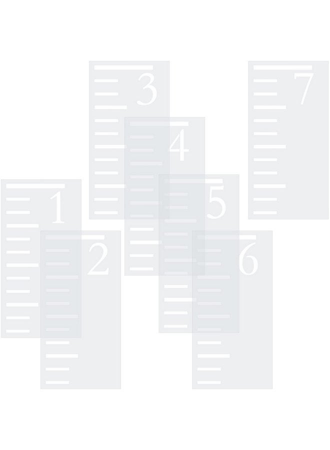 تاتو قالب مخطط نمو بطول 7 أقدام، قالب مسطرة قابلة لإعادة الاستخدام لقياس طول الأطفال على الخشب، ديكور حائط لقياس طول الأطفال، ديكور ريفي للمزرعة، 7 قطع - Image 1
