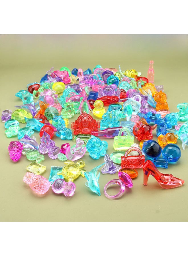 Children's Crystal Gem Toy Archaeological Digging Puzzle Handmade Beaded Game Treasure Colorful Plastic Cartoon Animals-Color:4 Fruit Series - Image 2