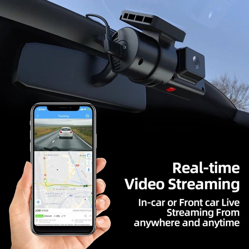 جيمي ملحقات كاميرا Jimi JC181 Mini 4G Car Camera With Live Stream Dual Cameras GPS Tracking Wifi Hotspot Multiple Alarms DVR Dash Cam APP Web - Image 4