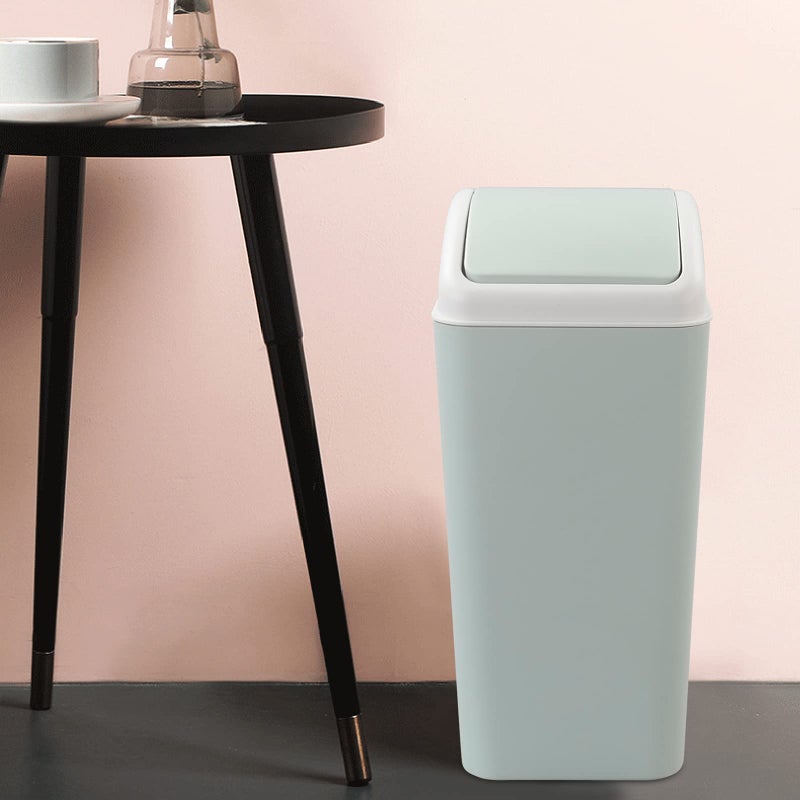 Kekow 4.5 Gallon Small Plastic Trash Can, Swing Lid Waste Can, Blue - Image 5