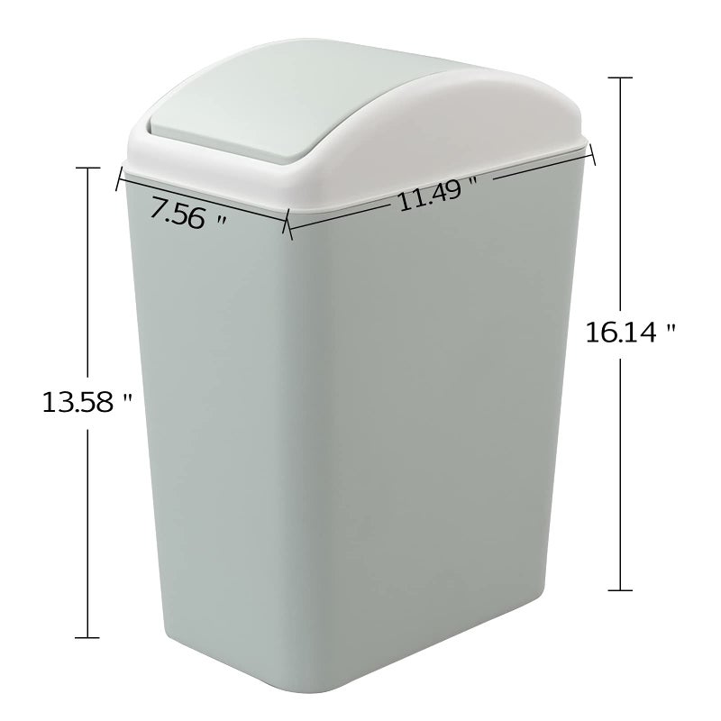 Kekow 4.5 Gallon Small Plastic Trash Can, Swing Lid Waste Can, Blue - Image 2