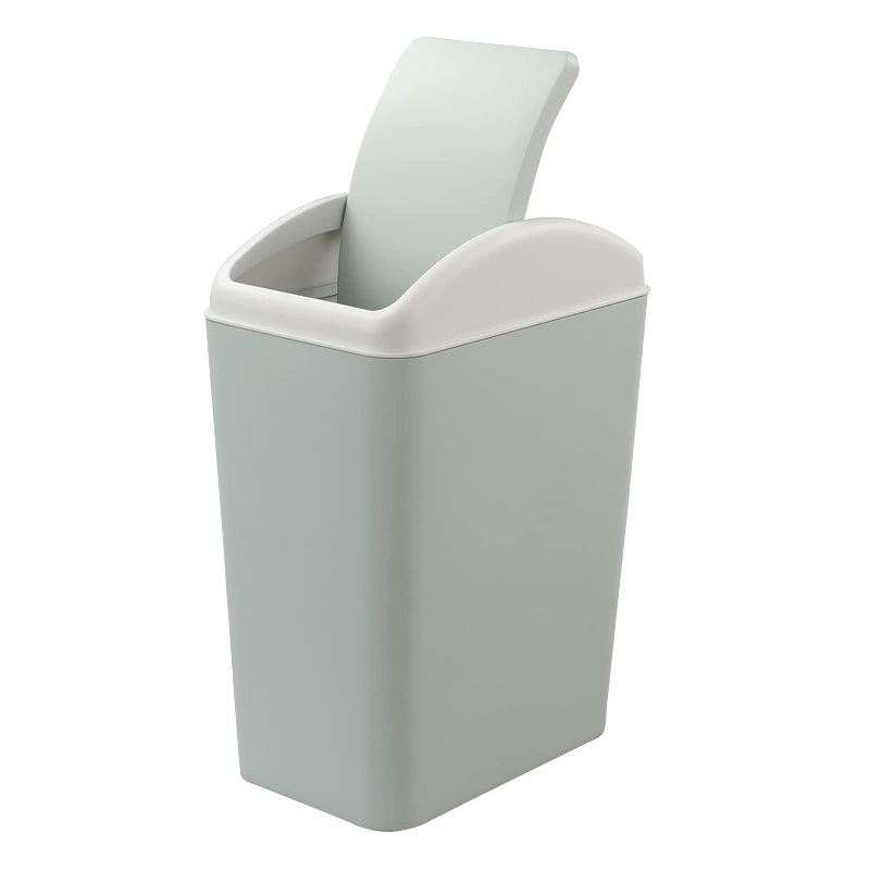 Kekow 4.5 Gallon Small Plastic Trash Can, Swing Lid Waste Can, Blue - Image 1