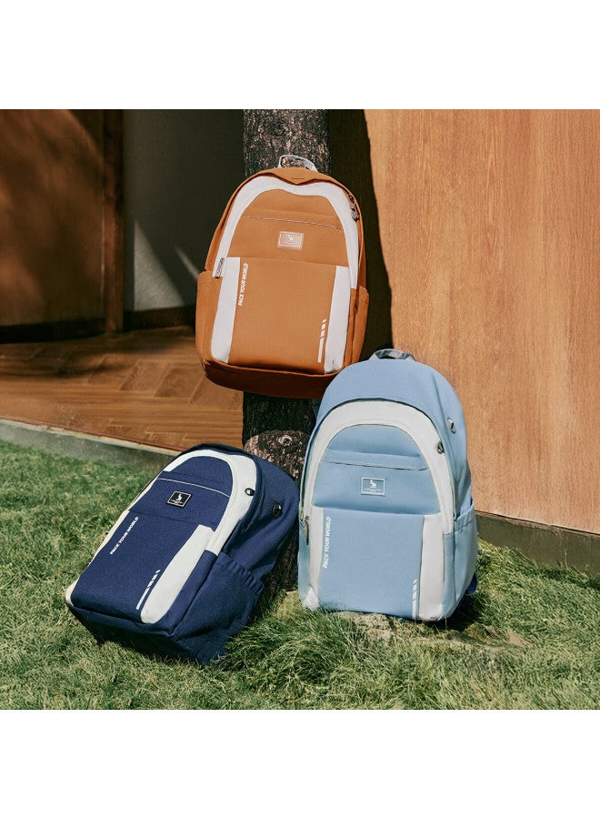 Owas Mochi Bag High School Student Backpack, Sold By Jd, Women's Double Shoulder Bag, Men's College Student Travel Large Capacity Backpack, Light Blue