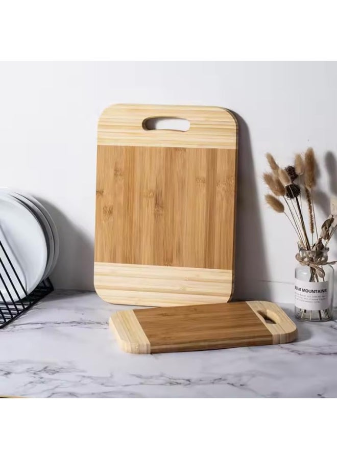 الواح تقطيع خشبية ، لوح تقطيع مزدوج الجوانب من الخيزران لتقطيع الخضروات والفواكه والجبن، صينية تقديم صديقة للسكين (مقبض خشبي - 24× 34× 1.8 سم) - Image 2