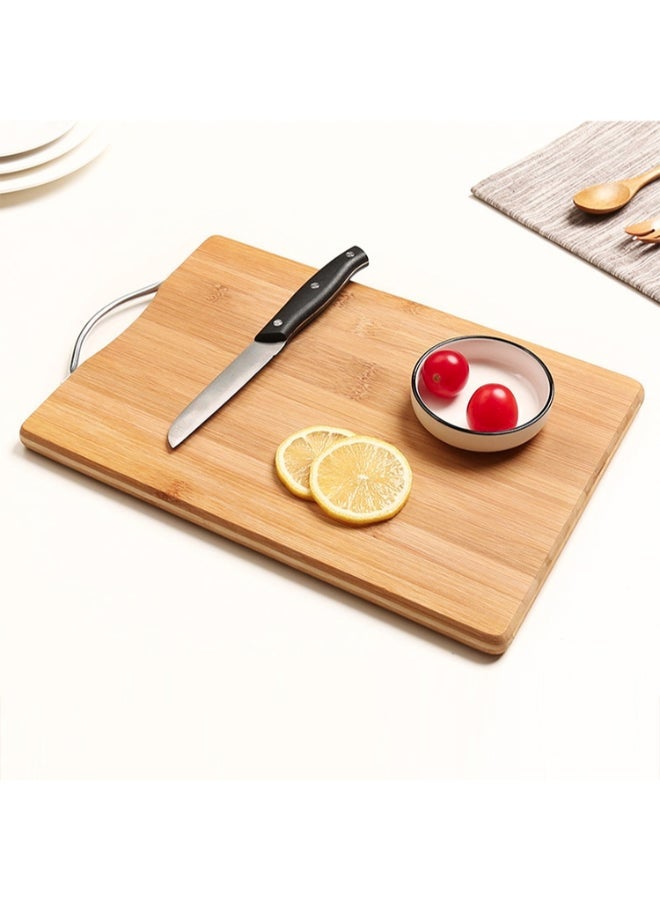 Wooden Cutting Boards for Kichen Cutting Board Double Sided Bamboo Cutting Board for Chopping Vegetables, Fruits, Cheese, Knife Friendly Serving Tray (Wood Handle -34X 24X 1.8 CM) - Image 2