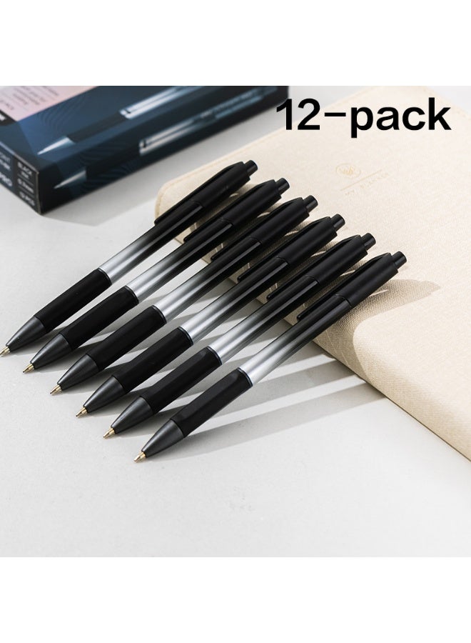 Deli Q11-BK Xtream Pro Ballpoint Pens, 0.7mm Black Ink, Smooth Writing Pens with Soft Grip, Retractable Design, 12-Pack for Office & School. - Image 2