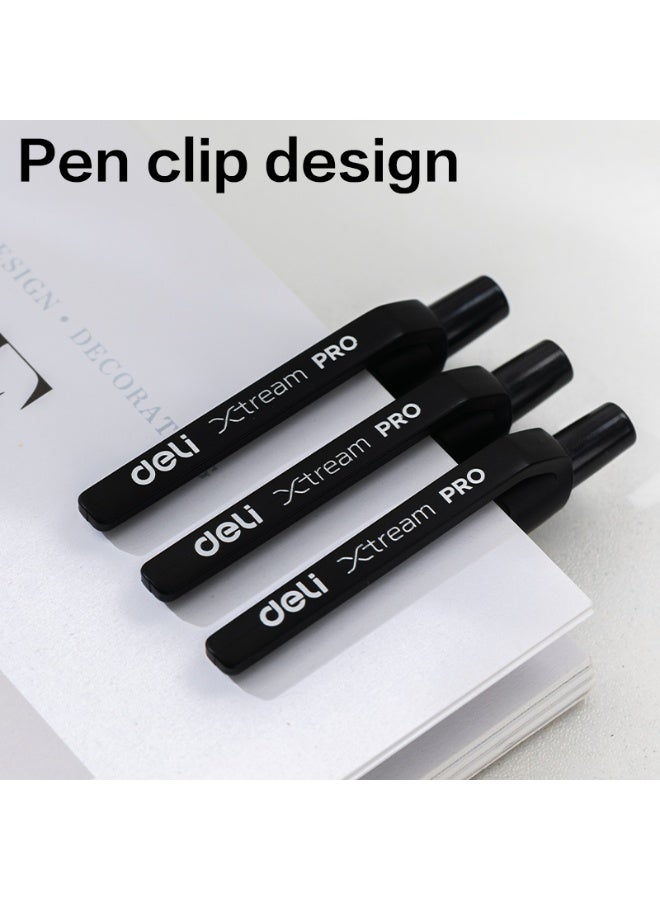 Deli Q11-BK Xtream Pro Ballpoint Pens, 0.7mm Black Ink, Smooth Writing Pens with Soft Grip, Retractable Design, 12-Pack for Office & School. - Image 3