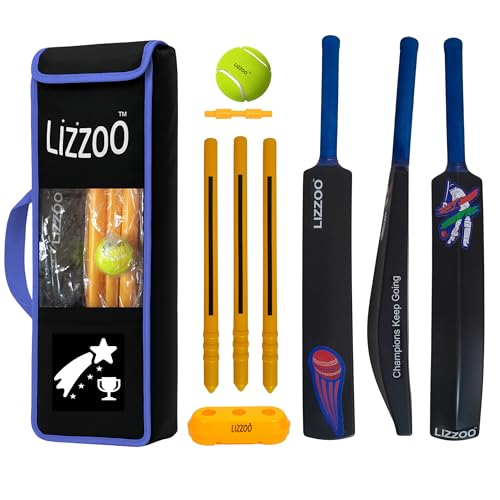 Lizzoo Cricket Kit | Cricket Kit for Kids | Cricket Set | Bat Kit | Toy for Boys & Girls | Outdoor Sports Gift (Plastic Plan Bat (Size-4) 5-10 Years) - Image 1