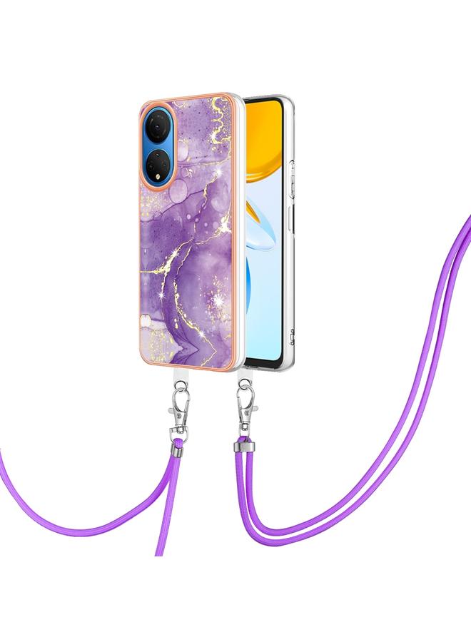 S-TOP Case For Honor X7 Electroplating Marble Dual-side IMD Phone Case with Lanyard - Image 1