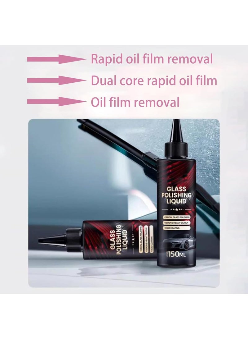 SYOSI Auto Glass Polishing Liquid, Car Windshield Scratch Remover, Oil Film Cleaner, Polishing Compound for Car Windows, Easy to Use, Suitable for Vehicle Owners, 2PC - Image 3