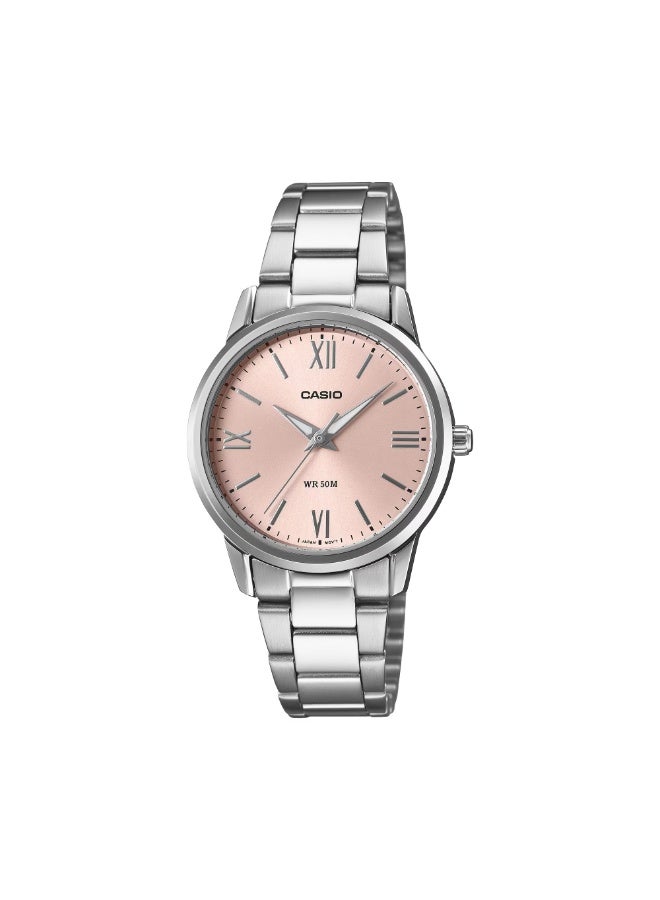 ساعة نسائية عادية من الفولاذ المقاوم للصدأ LTP-1303DD-4AV