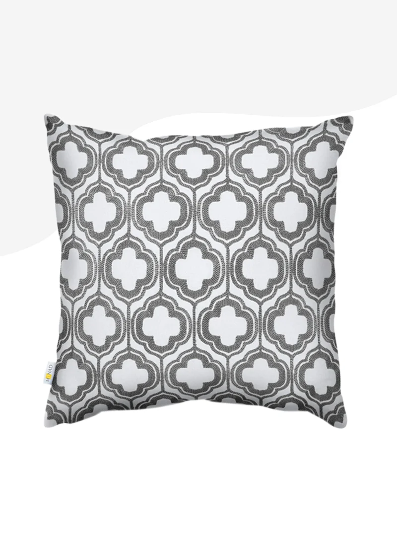 Donetella Decorative Embroidered Cushion Cover Black/White 45x45Cm (Without Filler)