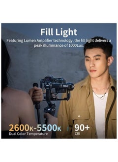 زيون ZHIYUN Weebill 3S Combo 3-Axis Gimbal Stabilizer for DSLR and Mirrorless Camera Compatible with Sony Nikon Canon Panasonic Lumix Extendable Sling Grip Integrated Fill Light Pd Fast Charge-Multicolor  - Image 5