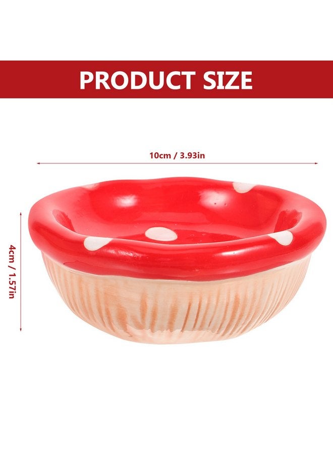 POPETPOP Hamster Bowl, Small Pet Water Bowl Food Bowl Drinking Bowl Mushroom Shape Ceramic Food Water Feeding Dish for Guinea Pigs Gerbil Mouse Rat Chinchilla Hedgehog Sugar Glider Red - Image 5