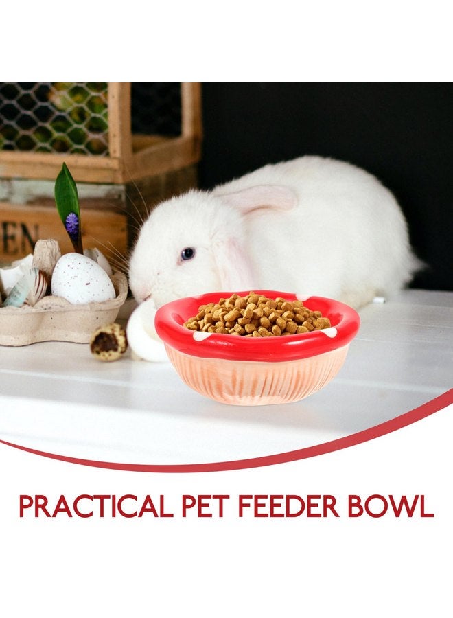 POPETPOP Hamster Bowl, Small Pet Water Bowl Food Bowl Drinking Bowl Mushroom Shape Ceramic Food Water Feeding Dish for Guinea Pigs Gerbil Mouse Rat Chinchilla Hedgehog Sugar Glider Red - Image 3