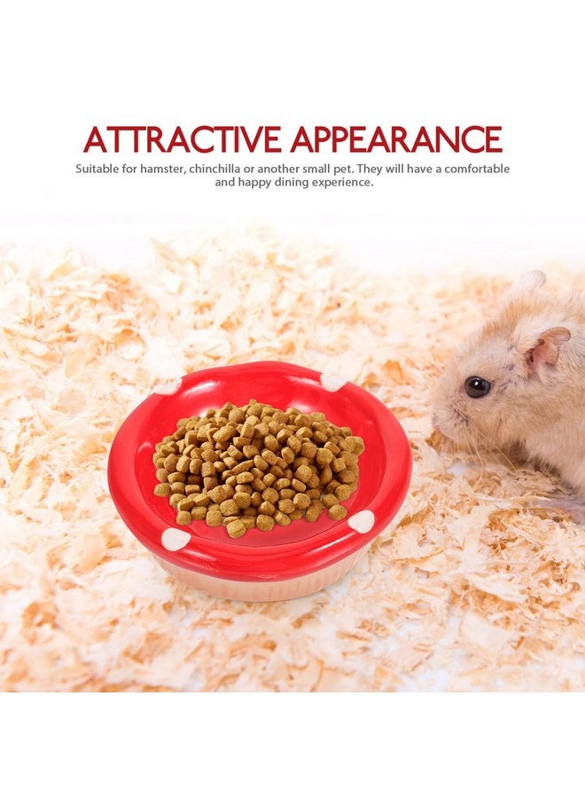 POPETPOP Hamster Bowl, Small Pet Water Bowl Food Bowl Drinking Bowl Mushroom Shape Ceramic Food Water Feeding Dish for Guinea Pigs Gerbil Mouse Rat Chinchilla Hedgehog Sugar Glider Red - Image 4