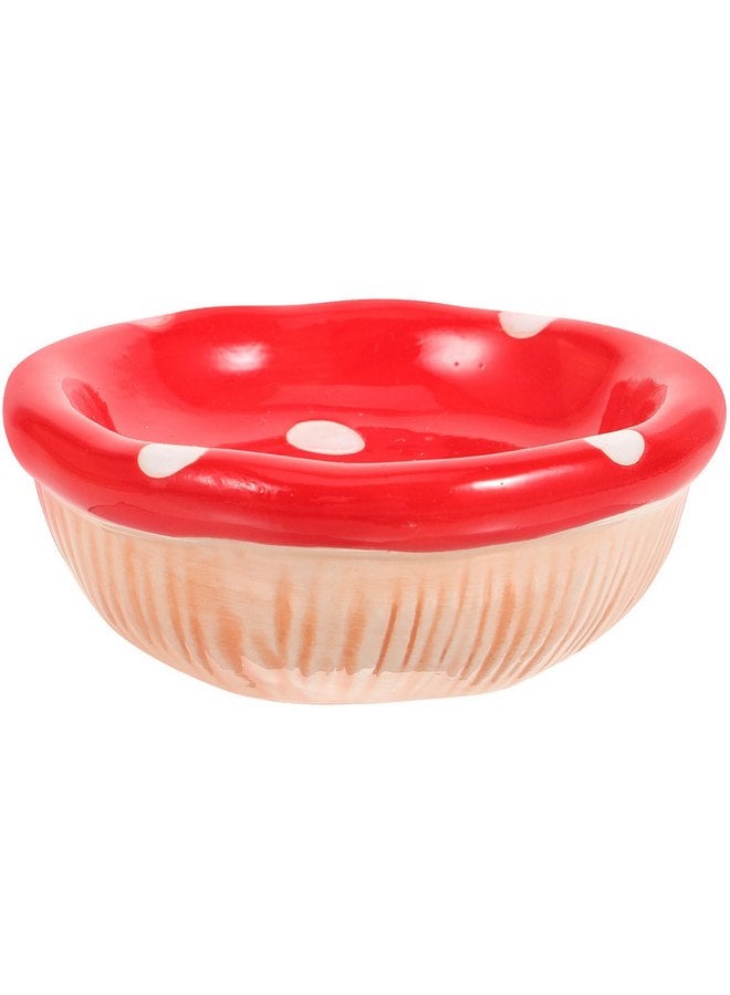 POPETPOP Hamster Bowl, Small Pet Water Bowl Food Bowl Drinking Bowl Mushroom Shape Ceramic Food Water Feeding Dish for Guinea Pigs Gerbil Mouse Rat Chinchilla Hedgehog Sugar Glider Red - Image 1
