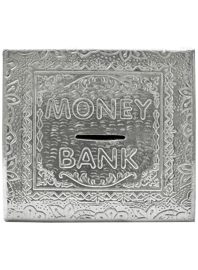 ITOS365 Handicrafted Wooden Money Bank Square Silver Kids Piggy Coin Box Gifts - 5 X 5 Inches - Image 2