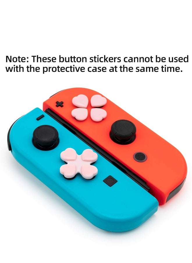 Generic 4PCS Heart Joystick Grip Caps for Nintendo Switch/OLED - Pink & Blue Thumb Button Covers for Enhanced Gaming Experience  - Image 3