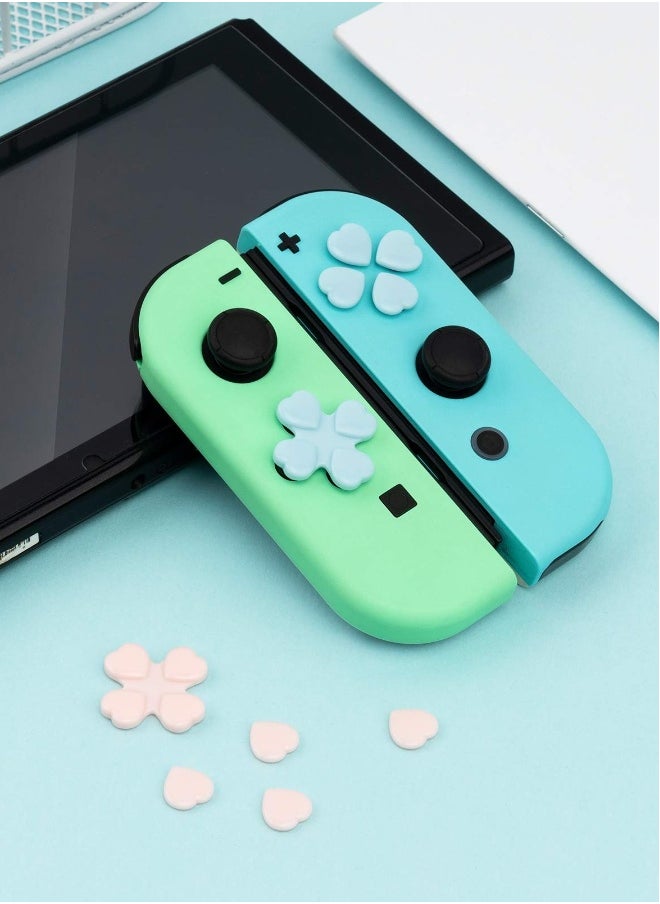 Generic 4PCS Heart Joystick Grip Caps for Nintendo Switch/OLED - Pink & Blue Thumb Button Covers for Enhanced Gaming Experience  - Image 5