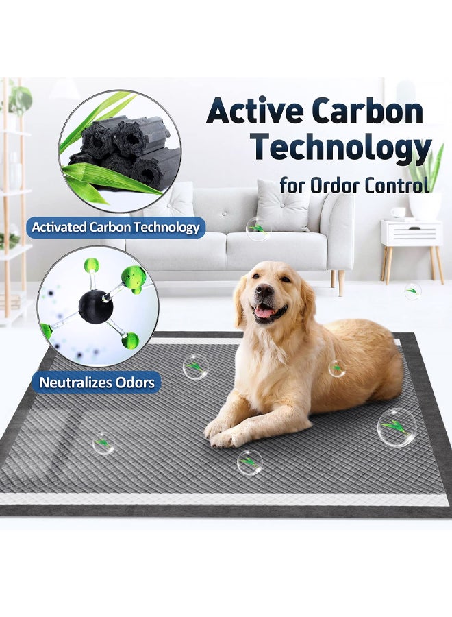Extra Large Charcoal Dog Pee Pads 60*90cm 20 Counts Odor-Control Activated Charcoal Dog Training Pads Disposable Ultra Absorbent Pet Underpads for Dogs Cats Rabbits Potty Pads - Image 2