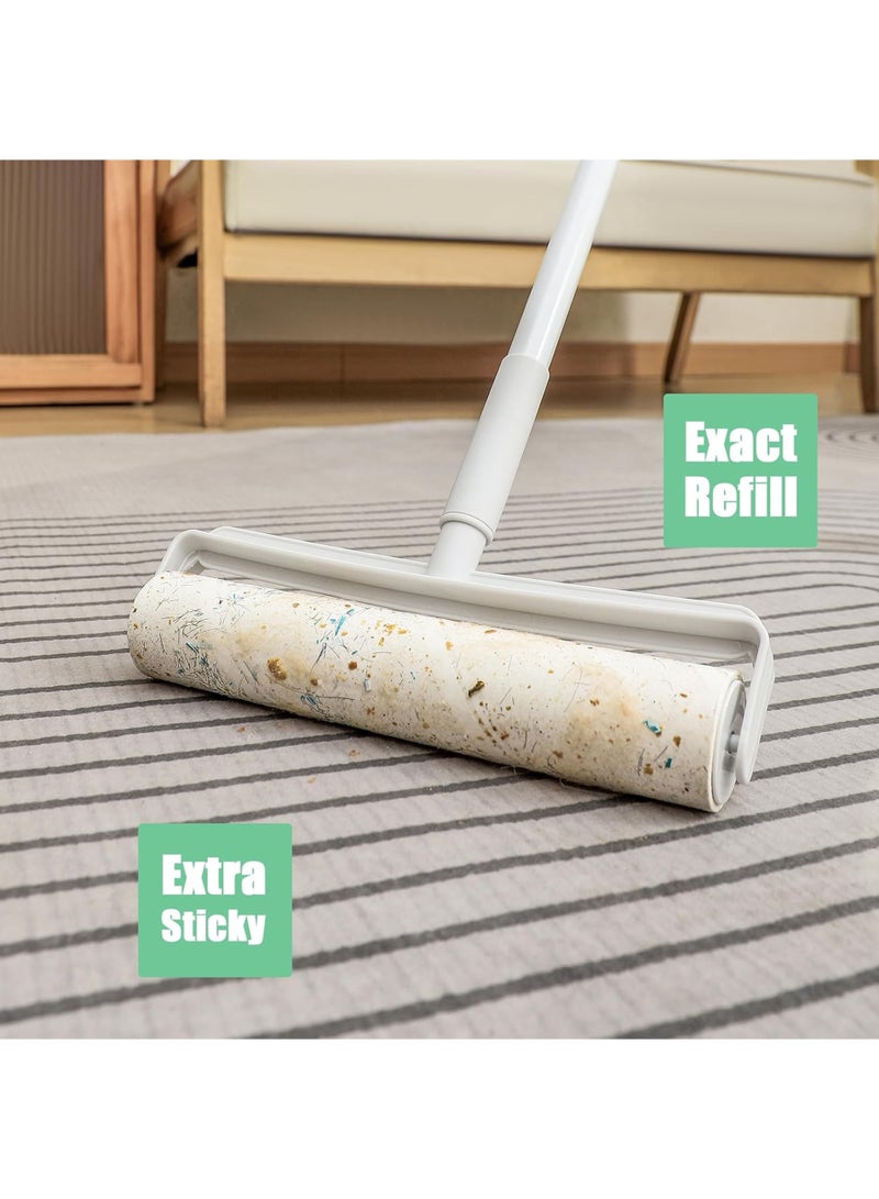 Lint Roller,Large Fluff Roller for Floor Carpet Sofas,Extra Sticky Pet Fur Roller Refill 3-Pack,180 Sheets(24cm/9.5inch) - Image 3