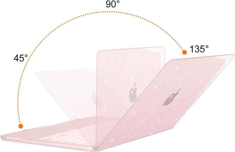 موسيسو حافظة MOSISO اللامعة المتلألئة المتوافقة مع MacBook Neo مقاس 13 بوصة موديل 2026 A3404 مع شريحة A18 Pro، غلاف صلب مقاوم للكسر وحماية للوحة المفاتيح وفيلم شاشة وحقيبة، بلون الخدود - Image 4