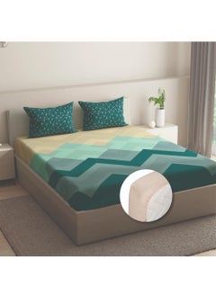 Wakefit Wakefit King Size Fitted Sheet, Cotton, Michele - 78x72, Elastic Bedsheets for King Size Bed, Ultra Soft, 100% Cotton  - Image 1