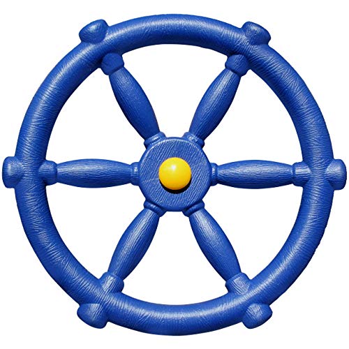 Jungle Gym Kingdom Pirate Ship Wheel for Kids Toy Steering Wheel for Treehouse Outdoor Playhouse Backyard Playset or Swing Set Playground Accessories Attachments Blue - Image 1