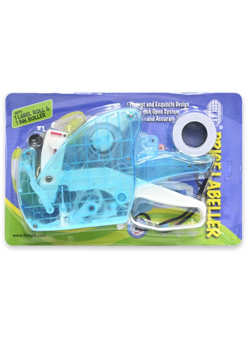FIS Price Labeler Machine, Transparent Blue Color, 1 Line 8 Digit with 1 Label Roll & 1 Ink Roll - FSPXTBLC - Image 4