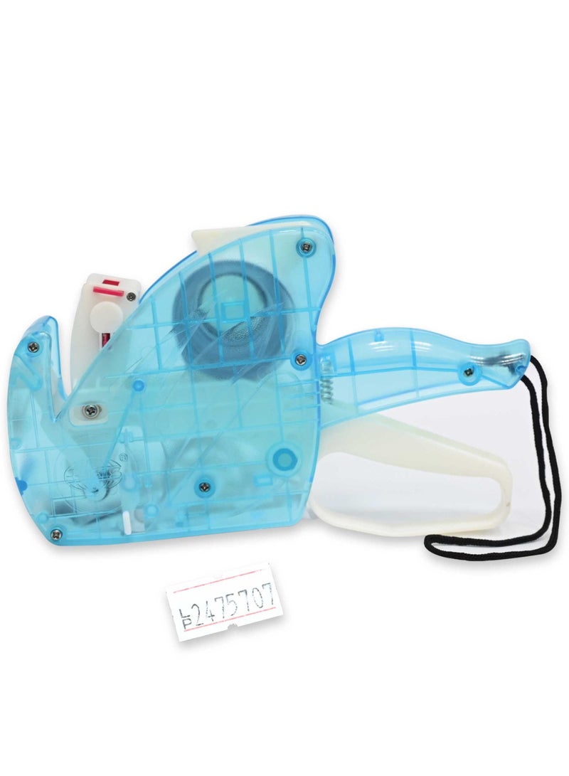 FIS Price Labeler Machine, Transparent Blue Color, 1 Line 8 Digit with 1 Label Roll & 1 Ink Roll - FSPXTBLC - Image 1