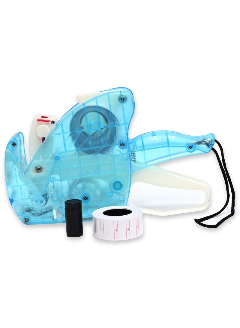 FIS Price Labeler Machine, Transparent Blue Color, 1 Line 8 Digit with 1 Label Roll & 1 Ink Roll - FSPXTBLC - Image 2