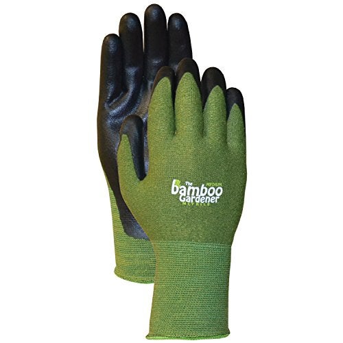 Bellingham C5371M The Bamboo Gardener Work Gloves, Made of Sustainable Bamboo Rayon Fiber, Durable Nitrile Palm and Fingers, Medium, Green - Image 2