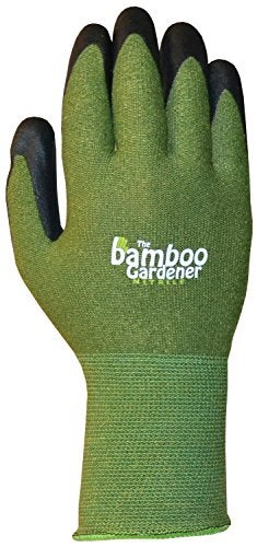 Bellingham C5371M The Bamboo Gardener Work Gloves, Made of Sustainable Bamboo Rayon Fiber, Durable Nitrile Palm and Fingers, Medium, Green - Image 1