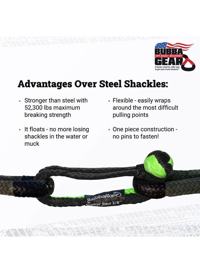 Bubba Rope Gator-Jaw 176745PRO Synthetic Soft Shackle (52,300LB Breaking Strength) Red & Black - Image 3