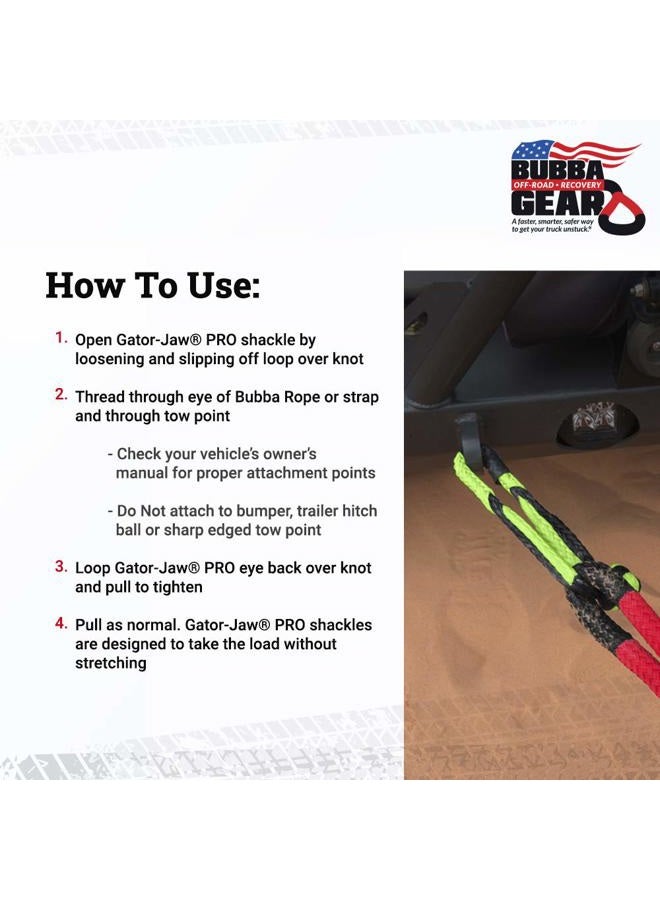 Bubba Rope Gator-Jaw 176745PRO Synthetic Soft Shackle (52,300LB Breaking Strength) Red & Black - Image 5