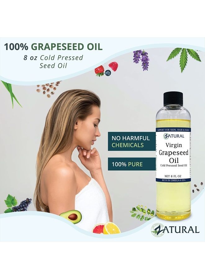 Zatural زيت بذور العنب - معصور على البارد، بكر، غير مخفف، 100% زيت بذور عنب نقي، 8 أونصات بخاخ - Image 4